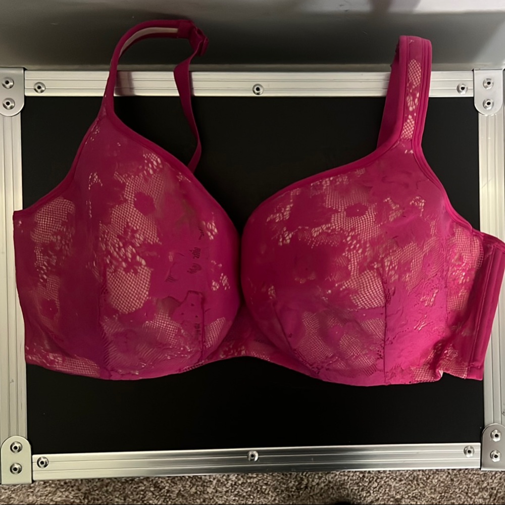 Cacique Pink Lace Full Coverage Bra